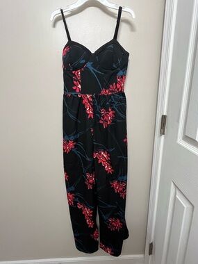 Band of Gypsies Black Jumpsuit with Blue and Pink Accents